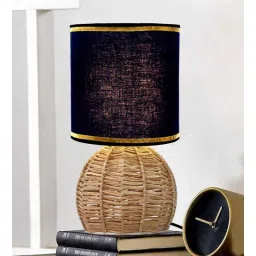 homesake Rattan Metal Table Lamp With Fabric Shade (Beige & Balck)-picture-23