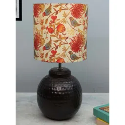 Homesake Red & Brown Metal Ginger Jar Antique Birds And Trees Table Lamp-picture-20