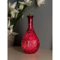 Homesake Red Glass Mercury Ovoid Bottle Star String Lights White Deer Lid-picture-29