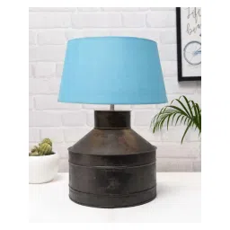 Homesake Rustic Milk Gagar Black & Blue Metal Table Lamp With Cone Drum Shade (LED Bulb Included)-picture-45