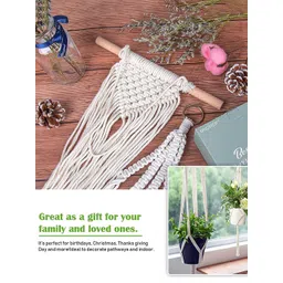 Homesake Set Of 2 Beige Macrame Plant Hangers Without Pot image 5