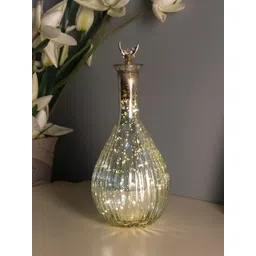 Homesake Silver-Toned Solid Handcrafted Ovoid Bottle Table Lamp-picture-11