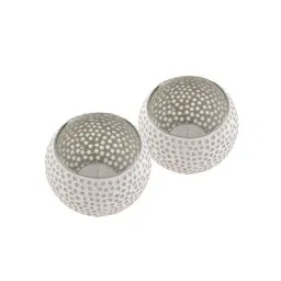 Homesake Star Mosaic Embellished White Glass Tea Light Candle Holder - Set of 2 image 3