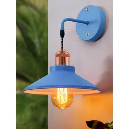 Homesake Turquoise Blue Metal Abstract Shaped Shaped Wall Lamp-picture-23