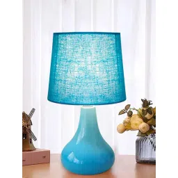Homesake Turquoise Ceramic Modern Classic Bedside Desk Farmhouse Table Lamp-picture-35