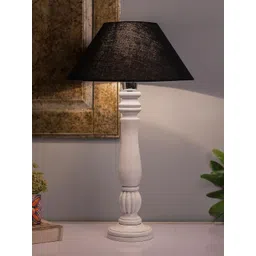 Homesake White & Black Solid Bedside Standard Table Lamp with Shade-picture-43