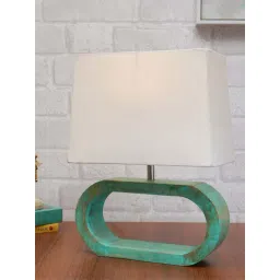 Homesake White & Green Wood Bedside Desk Nightstand Table Lamp-picture-37