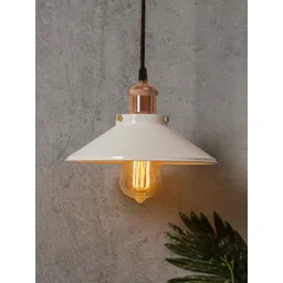 Homesake White & Rose Gold Solid Handcrafted Cone Hanging Light-picture-44