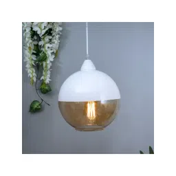 Homesake White & Transparent Glass Ceiling Lamp - Set of 1-picture-16