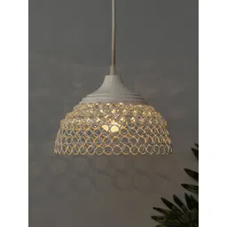 Homesake White Embellished Handcrafted Hemisphere Hanging Light-picture-46