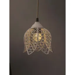 Homesake White Lotus Shape Pendant Light - Set of 1 (Bulb not included)-picture-47