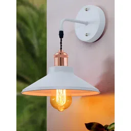 Homesake White Metal Cylinder Shaped Wall Lamp image 1