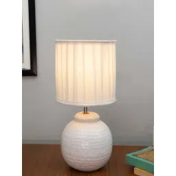 Homesake White Metal Ginger Jar Antique Pleated Table Lamp-picture-25