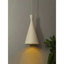 Homesake White Metal Loft Lamp Cone Shaped Hanging Lamp - Set of 1-picture-31