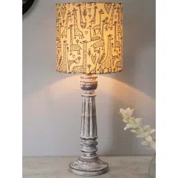 Homesake Yellow & Grey Wood Antique Traditional Country Cottage Savannah Table Lamp-picture-17