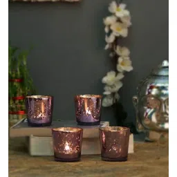 Violet Glass Christmas Table Tea Light Holders & Votives (Pack Of 4)-image-23