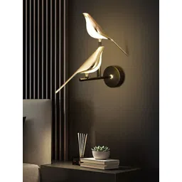HomesElite Off White & Gold-Toned Metal Birds Wall Lamp-picture-32