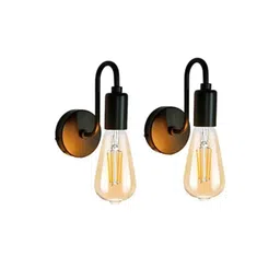 HomesElite Pack Of 2 Black Metal Cylinder Shaped Wall Lamp-picture-32