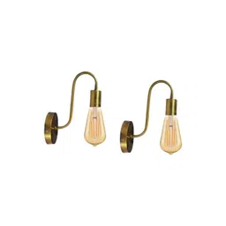 HomesElite Pack Of 2 Gold-Toned Metal Wall Lamp-picture-31