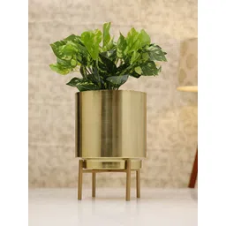 HomeShastra Ember Glossy Metal Planter With Stand-picture-26
