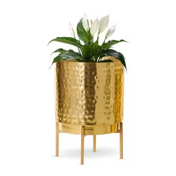 HomeShastra Textured  Planter With Holder-picture-7
