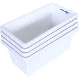 homestic by kuber industries Rectangular Jupiter Plastic Window Pot 14 Inches Pack of 4 (White) Plant Container Set-picture-11