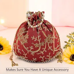 homestic By Kuber Industries Women Blue, Maroon, Green Potli image 5