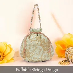 homestic By Kuber Industries Women Green Potli image 2