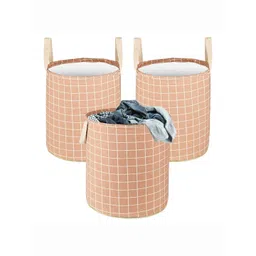 HOMESTIC 3-Pcs Brown Printed Foldable Laundry Bag - 60 L-picture-30