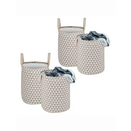 HOMESTIC 4-Pcs Grey Printed Foldable Laundry Bag - 60 L-picture-17