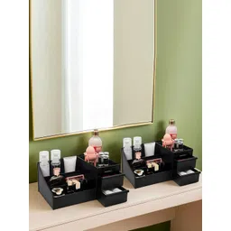 HOMESTIC Black Set of 2 Regular Makeup Organiser Organisers-picture-35