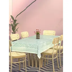 HOMESTIC Blue Set of 2 Floral Anti-Skid Cotton 6-Seater Table Cover-picture-12