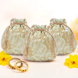 homestic By Kuber Industries Women Green Potli-picture-36