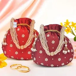 homestic By Kuber Industries Women Pink, Maroon Potli-picture-23