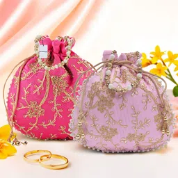 homestic By Kuber Industries Women Pink, Pink Potli-picture-28