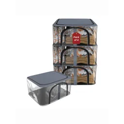 HOMESTIC Grey Set of 4 Regular Multi-Utility Organisers-picture-26