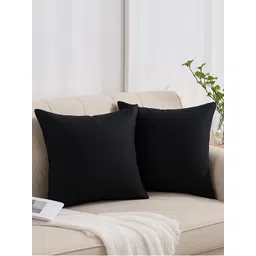 HOMESTIC Pack of 2 Black Square Shaped Cushions-picture-44