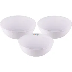 homestic Plastic Serving Bowl Plastic Dishwasher Safe Bowls|Serving Bowls for kitchen|1500 ML|Pack of 3|White-picture-16