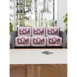 HOMESTIC Purple & Purple Printed Cotton Sofa Cover-picture-27