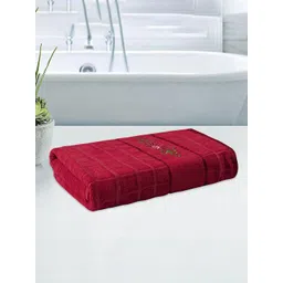 HOMESTIC Red & Maroon 1 Printed Cotton 260 GSM Bath Towel-picture-14