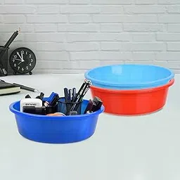 Homestic Pack of 3 Desk Organizer | Stationery Organizer | Multipurpose Organizer | Office Supplies for Pen-Pencil-Staplers | Desktop Organizer | 6 LTR | Red & Sky Blue & Blue-picture-32