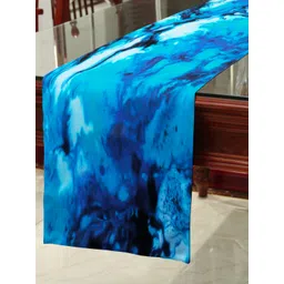 HomeStorie Blue & Black HD Abstract Print 6-Seater Table Runner-picture-35