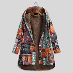 homgee Women Vintage Loose Hooded Coat Floral Printed Fleeces Lining Buttoned Plus Size Winter Warm Parka Casual Long Coat Outwear-picture-29