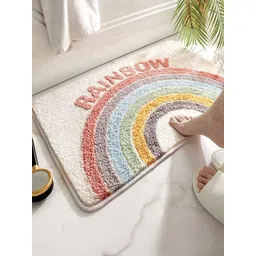 Homio White & Yellow Textured Microfibre Anti-Skid Doormts-picture-35