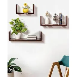 homiva Set of 4 U-Shaped Wooden Wall-Mounted Shelfs-picture-43