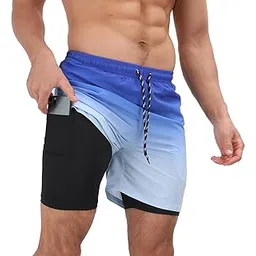 hommyfine Mens Swim Trunks Compression Lining 2 in 1 Quick Dry Beach Swim Trunks Swim Shorts with Zip Pockets-picture-32