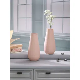 Homspurts 2Pcs Peach-Colored Metal Flower Vases-picture-14