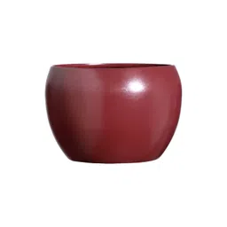 Homspurts 2Pcs Red Round Metal Planters image 3