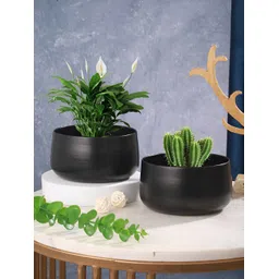 Homspurts Black 2 Pieces Metal Planters-picture-37