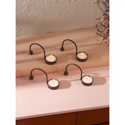 Homspurts Black Set of 4 Candle Holder-picture-31